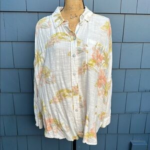 🧡🤍🧡American Eagle M over sized top cotton modal floral soft